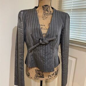 Armani Collezioni Textured Gray unique and exquisite Blazer size 46 Italian